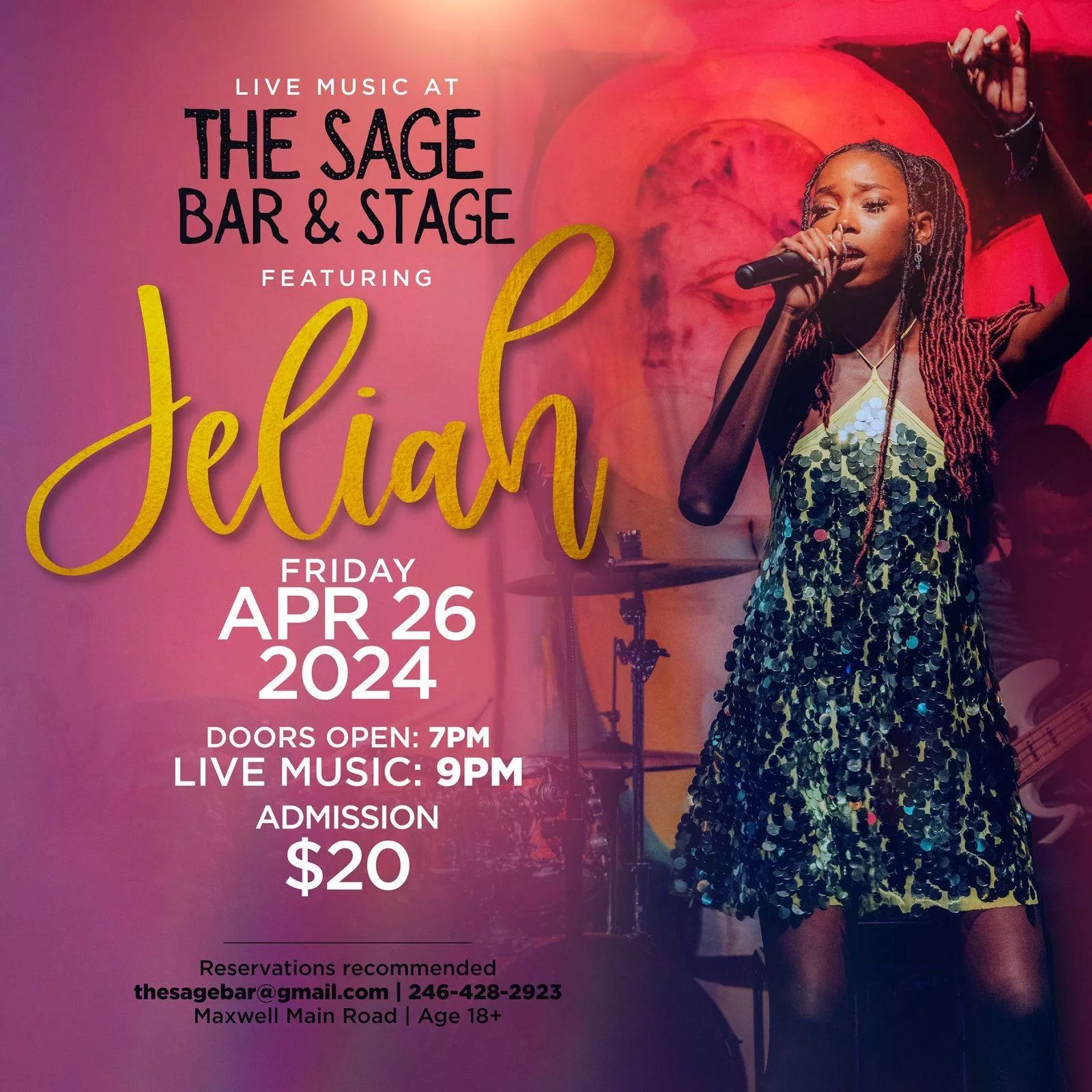 Jeliah - Singer - Live Music - Barbados